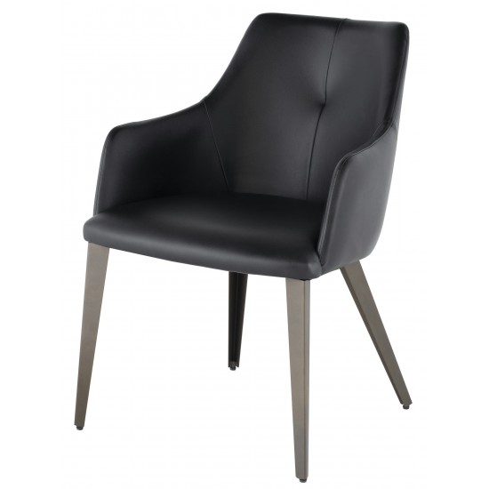 Renee Black Naugahyde Dining Chair