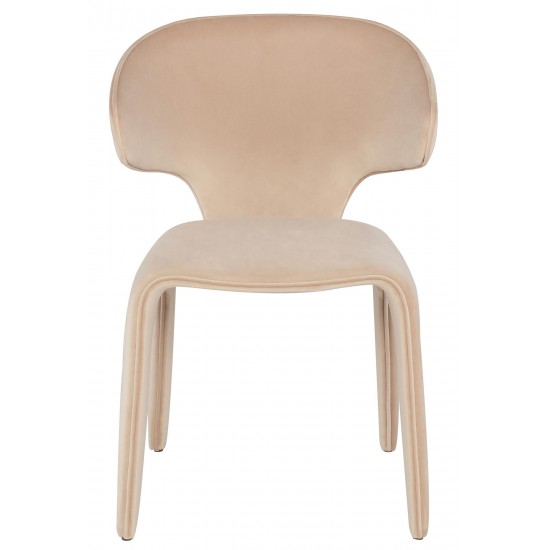 Bandi Peach Velour Fabric Dining Chair