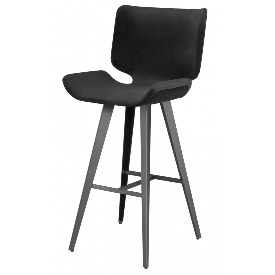 Astra Shadow Grey Fabric Bar Stool