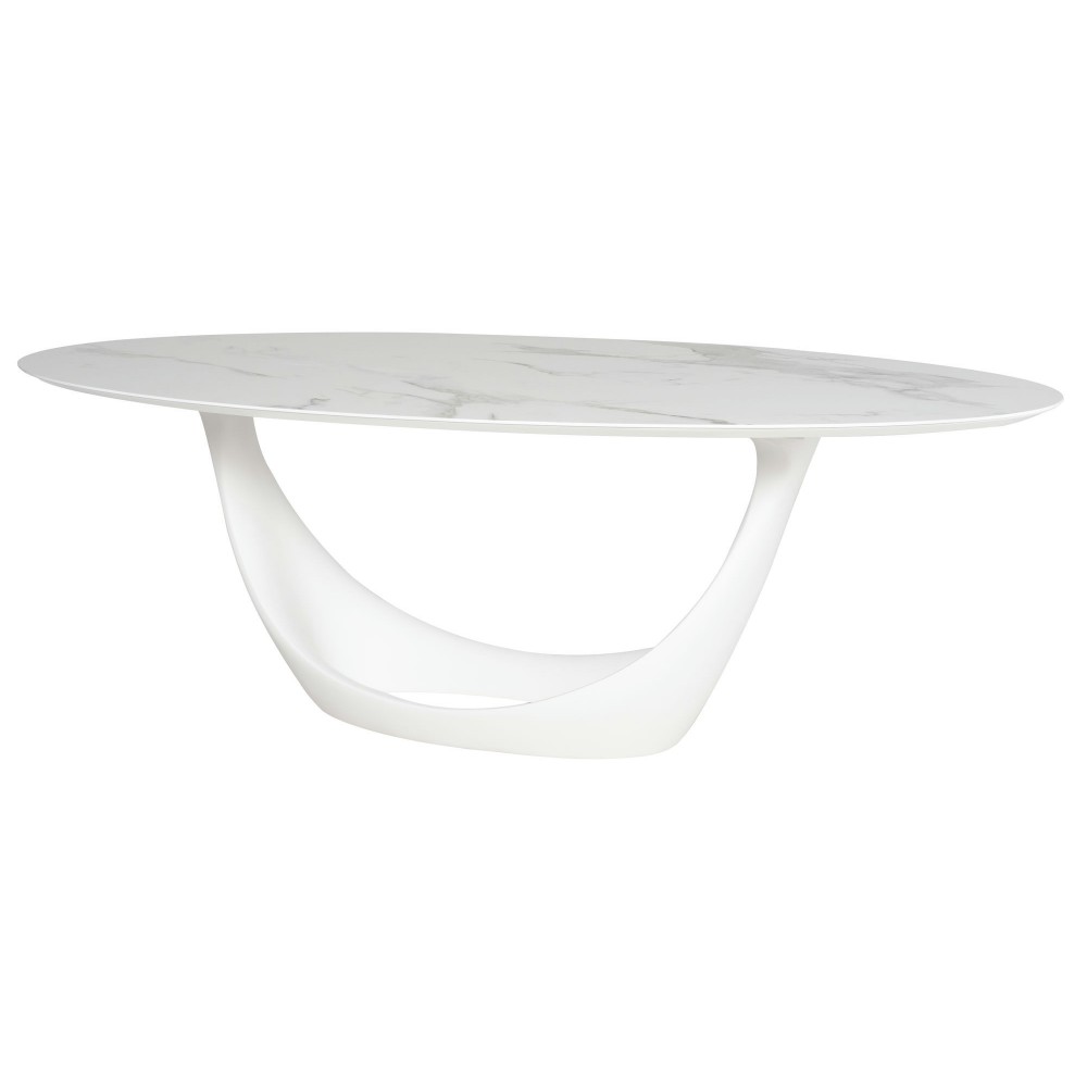 Montana White Ceramic Dining Table, HGNE277 Montana White Ceramic Dining Table, HGNE277