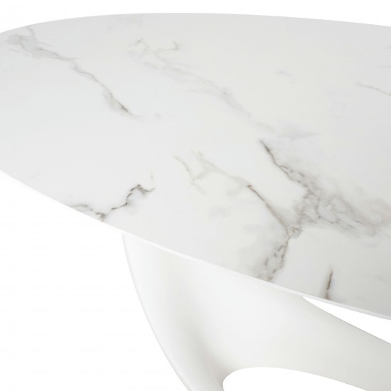 Montana White Ceramic Dining Table, HGNE277