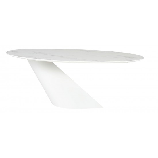 Oblo White Ceramic Dining Table, HGNE282