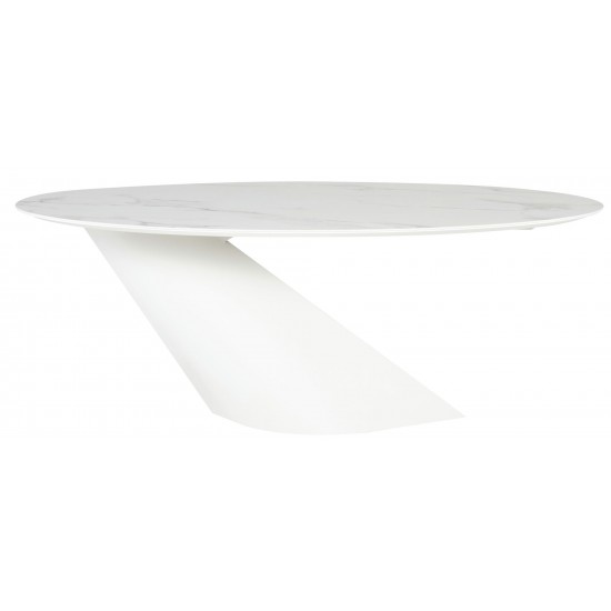 Oblo White Ceramic Dining Table, HGNE282
