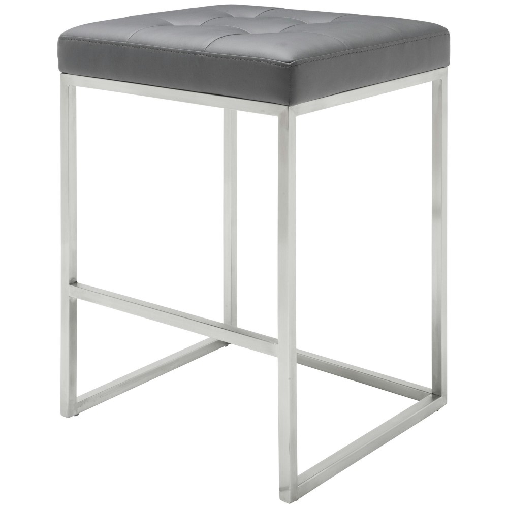 Chi Grey Naugahyde Counter Stool