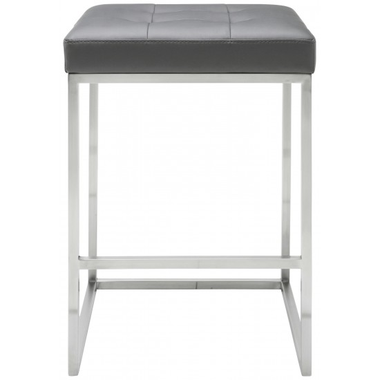 Chi Grey Naugahyde Counter Stool