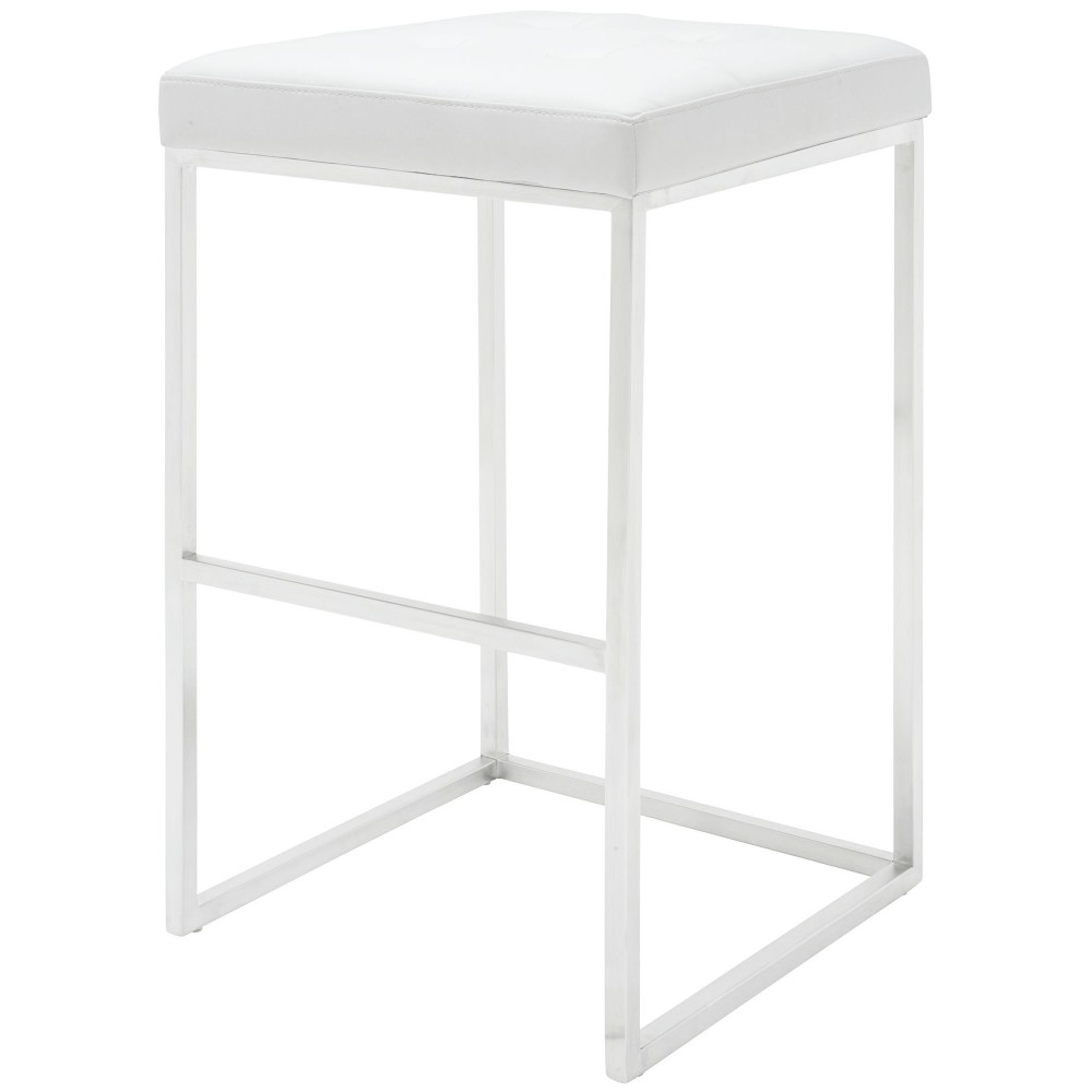 Chi White Naugahyde Bar Stool, HGPA110