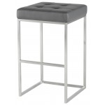 Chi Grey Naugahyde Bar Stool