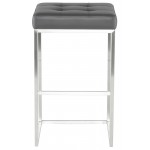 Chi Grey Naugahyde Bar Stool