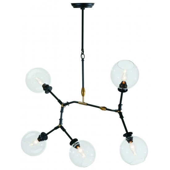 Atom 5 Clear Glass Pendant Lighting