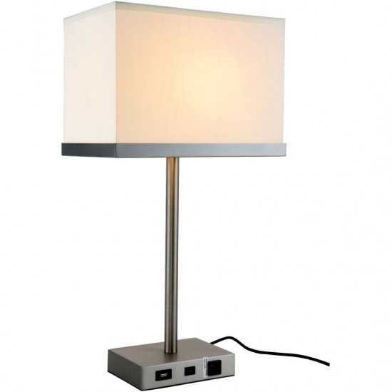 Elegant Decor Brio Collection 1-Light Vintage Nickel Finish Table Lamp