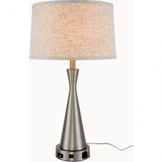 Elegant Decor Brio Collection 1-Light Vintage Nickel Finish Table Lamp