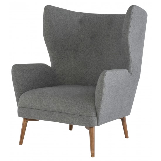 Klara Shale Grey Fabric Single Seat Sofa