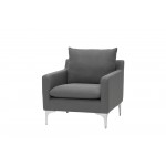 Anders Slate Grey Fabric Single Seat Sofa, HGSC107