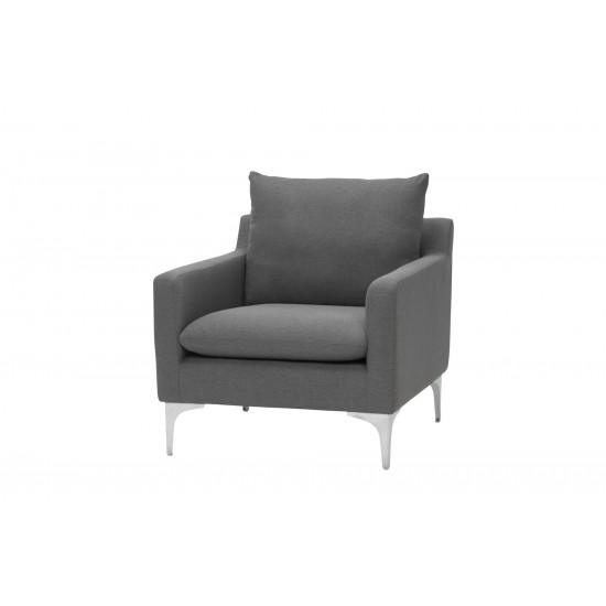 Anders Slate Grey Fabric Single Seat Sofa, HGSC107