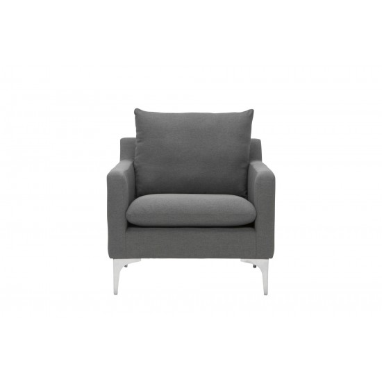 Anders Slate Grey Fabric Single Seat Sofa, HGSC107