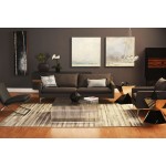 Anders Slate Grey Fabric Single Seat Sofa, HGSC107