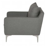 Anders Slate Grey Fabric Single Seat Sofa, HGSC107