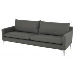 Anders Slate Grey Fabric Triple Seat Sofa, HGSC110