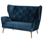 Klara Midnight Blue Fabric Double Seat Sofa