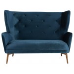 Klara Midnight Blue Fabric Double Seat Sofa