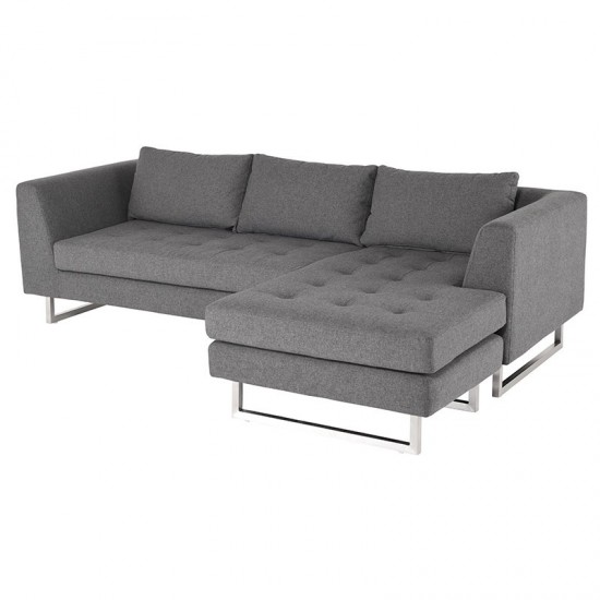 Matthew Shale Grey Fabric Sectional Sofa, HGSC197