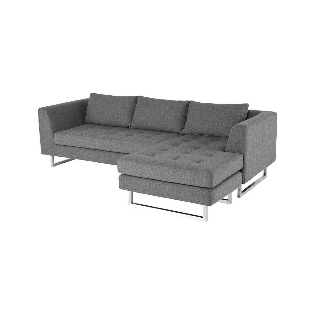 Matthew Shale Grey Fabric Sectional Sofa, HGSC197