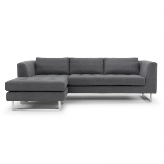 Matthew Shale Grey Fabric Sectional Sofa, HGSC197