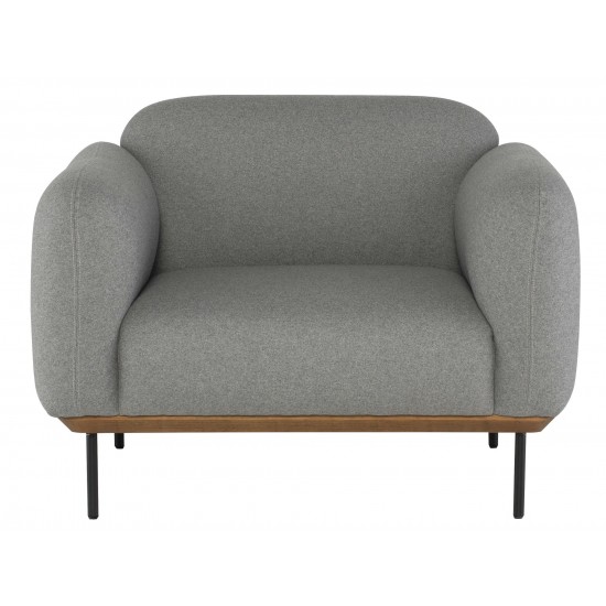 Benson Light Grey Fabric Single Seat Sofa