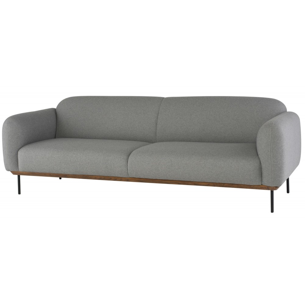 Benson Light Grey Fabric Triple Seat Sofa