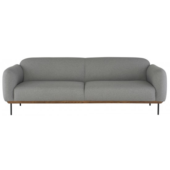 Benson Light Grey Fabric Triple Seat Sofa