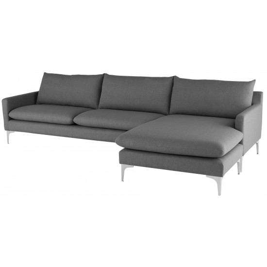 Anders Slate Grey Fabric Sectional Sofa, HGSC230