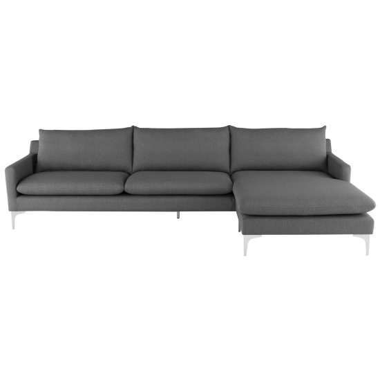 Anders Slate Grey Fabric Sectional Sofa, HGSC230