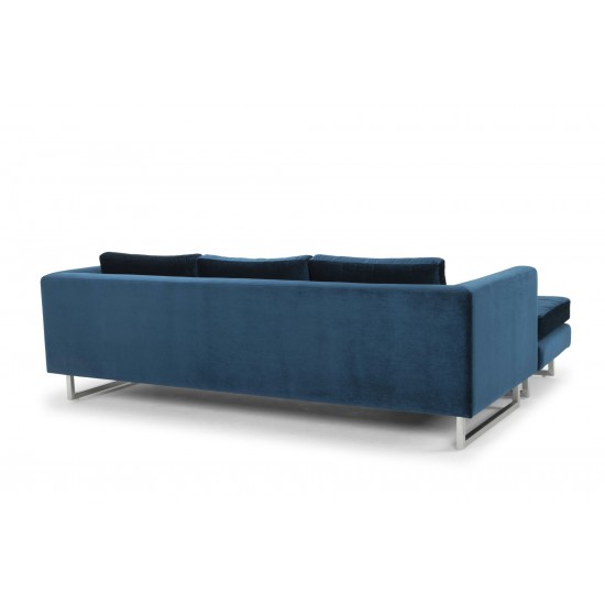 Matthew Midnight Blue Fabric Sectional Sofa, HGSC255