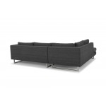 Janis Dark Grey Tweed Fabric Sectional Sofa, HGSC266