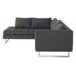 Janis Dark Grey Tweed Fabric Sectional Sofa, HGSC266