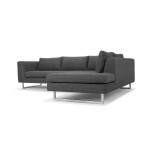 Janis Dark Grey Tweed Fabric Sectional Sofa, HGSC267