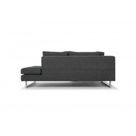 Janis Dark Grey Tweed Fabric Sectional Sofa, HGSC267