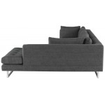 Janis Dark Grey Tweed Fabric Sectional Sofa, HGSC267