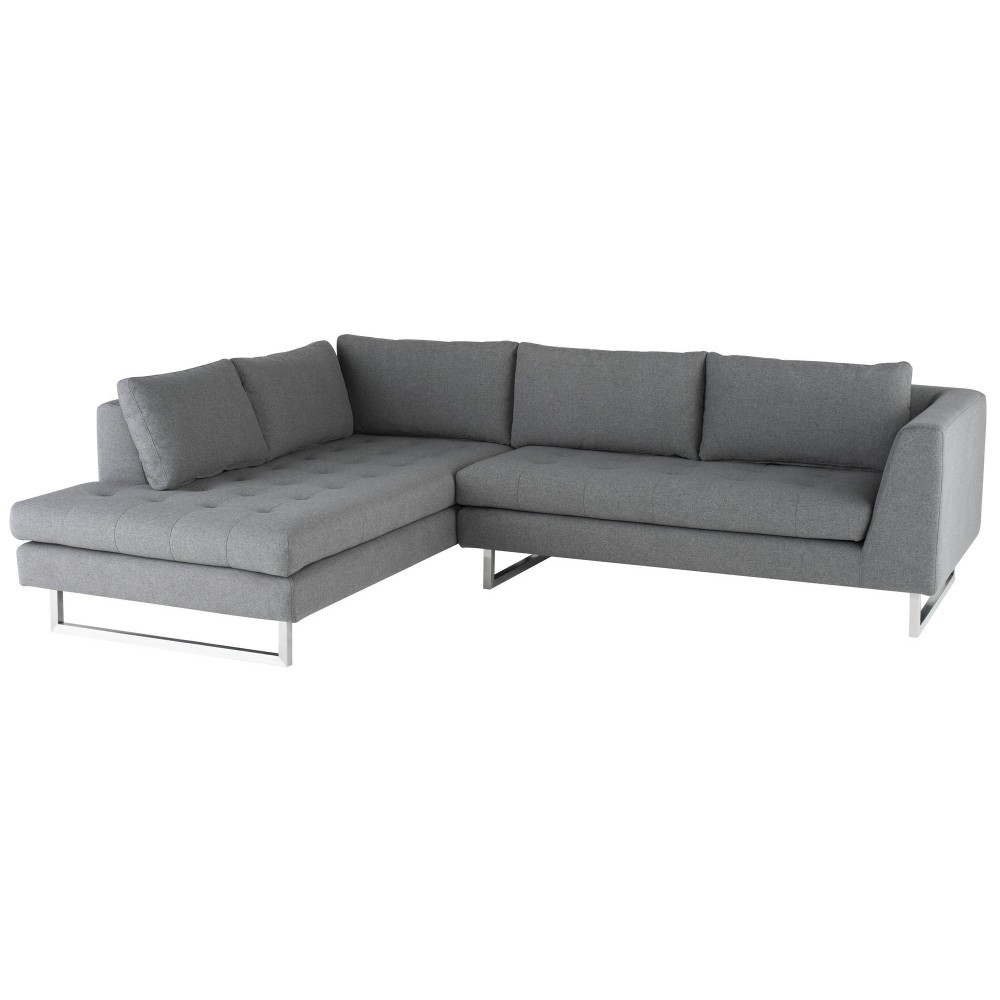 Janis Shale Grey Fabric Sectional Sofa, HGSC268