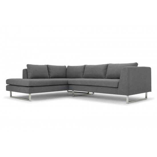 Janis Shale Grey Fabric Sectional Sofa, HGSC268