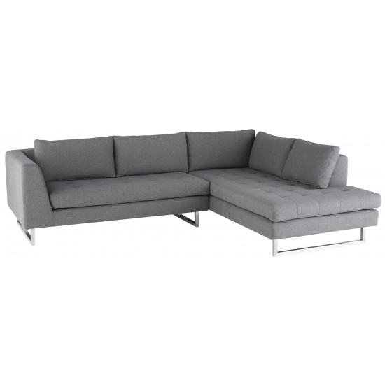 Janis Shale Grey Fabric Sectional Sofa, HGSC269