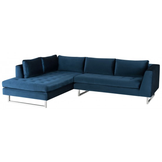 Janis Midnight Blue Fabric Sectional Sofa, HGSC272