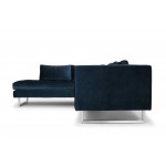 Janis Midnight Blue Fabric Sectional Sofa, HGSC272