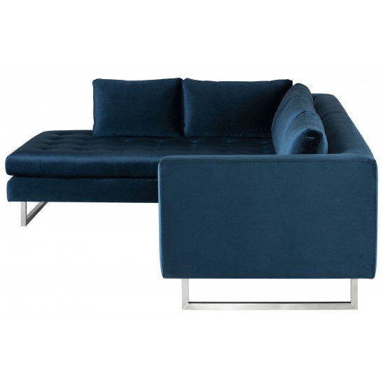 Janis Midnight Blue Fabric Sectional Sofa, HGSC272