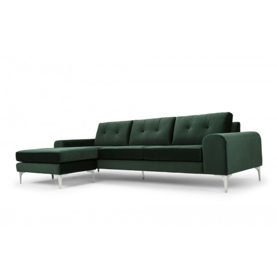 Colyn Emerald Green Fabric Sectional Sofa, HGSC275