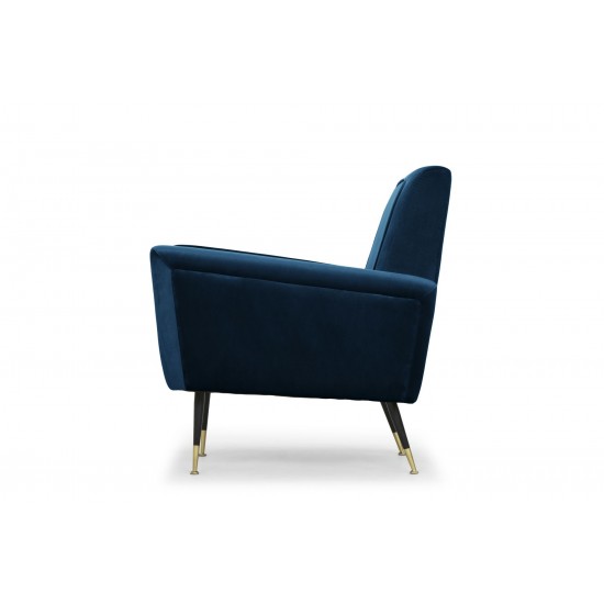 Victor Midnight Blue Fabric Occasional Chair