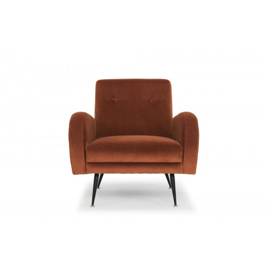 Hugo Rust Fabric Occasional Chair