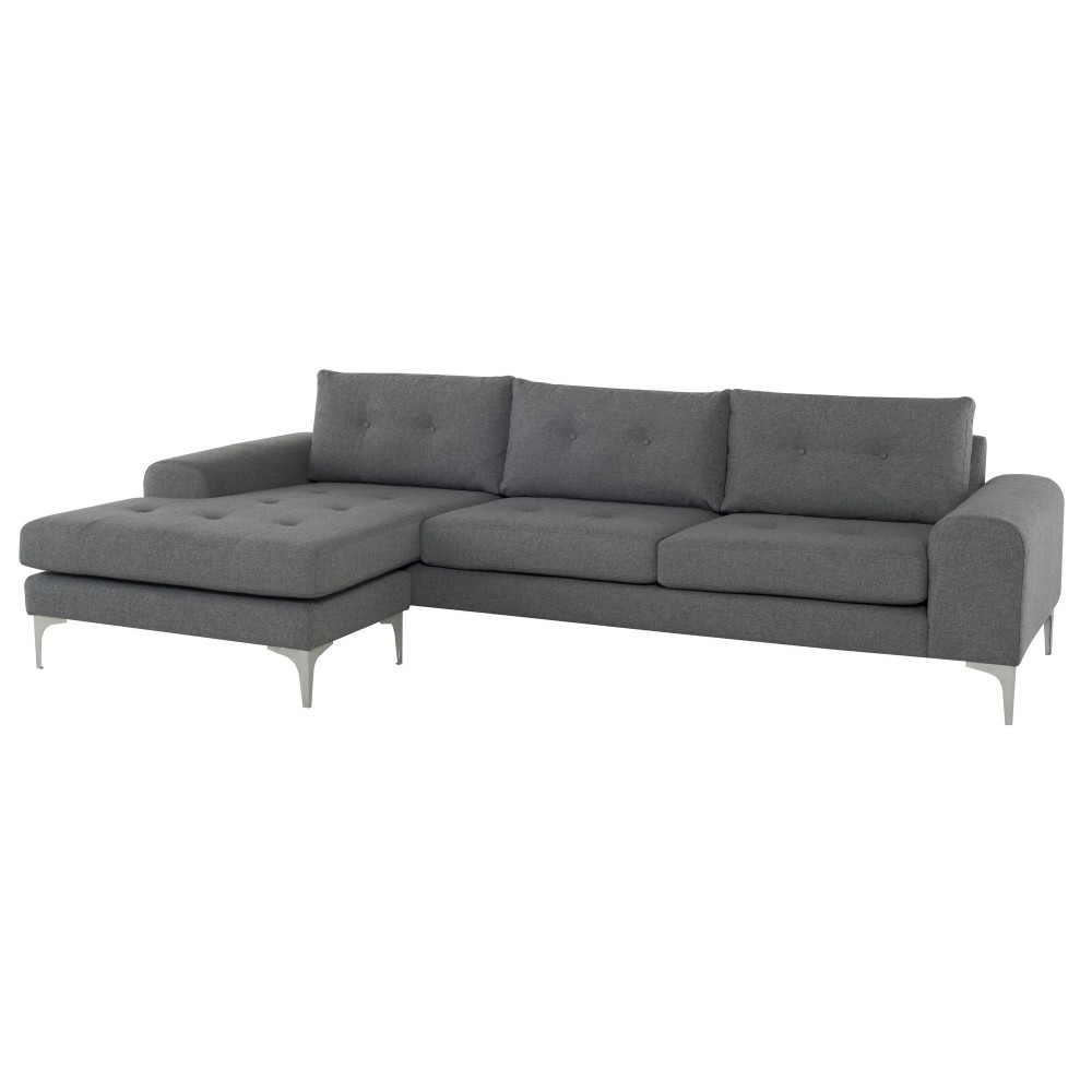 Colyn Shale Grey Fabric Sectional Sofa, HGSC349