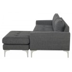 Colyn Dark Grey Tweed Fabric Sectional Sofa, HGSC350