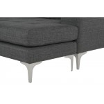 Colyn Dark Grey Tweed Fabric Sectional Sofa, HGSC350